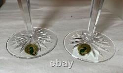 Pair Waterford Clarendon cranberry red Ruby Hock Wine Glasses crystal Mint w Box