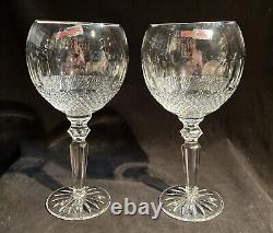 Pair Waterford Crystal Colleen Encore Wine Glass Large 8 3/4 wine EXC