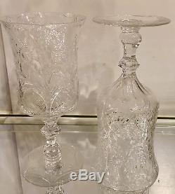Pair of Antique Rock Crystal White Wine Goblet Stems