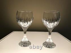 Pair of Baccarat Crystal Massena White Wine/Dessert Wine Glasses, pristine
