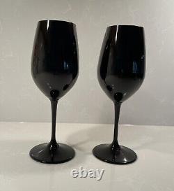 Pair of Black Crystal Riedel Blind Tasting Wine Glasses