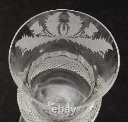 Pair of Edinburgh Crystal Cut Thistle 6 5/8 Inch Water Goblet SIGNED