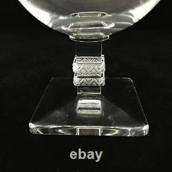 Pair of Lalique Argos Crystal Water Goblet Wine Glass France Mint LkNew
