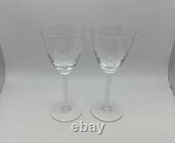 Pair of Lalique Crystal PHALSBOURG Bordeaux Wine Glasses