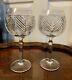 Pair of Ralph Lauren Herringbone Crystal Wine Glasses Excellent Cond
