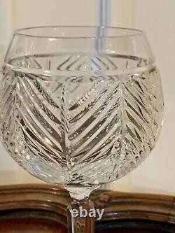 Pair of Ralph Lauren Herringbone Crystal Wine Glasses Excellent Cond