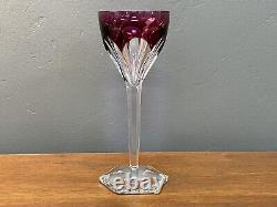 Pair of Val St. Lambert LEGAGNEUX Tcpl Amethyst Roemer 7.5 Wine Glasses