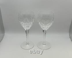 Pair of Waterford Crystal CLARA Claret Wine Glasses