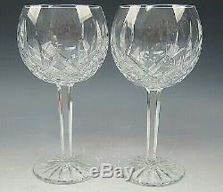 Pair of Waterford Crystal LISMORE Balloon Wine Glasses EX