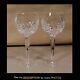 Pair unused Waterford Lismore Irish Crystal 7-1/2 Hock Wine Glasses