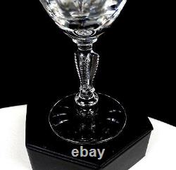 Pairpoint Brilliant Crystal Flower Dots Tri Cut Zipper Stem 2 Pc 6 Wine Glasses