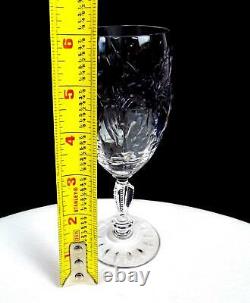 Pairpoint Brilliant Crystal Flower Dots Tri Cut Zipper Stem 2 Pc 6 Wine Glasses