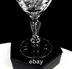 Pairpoint Brilliant Crystal Flower Dots Tri Zipper Cut Stem 2 Pc 6 Wine Glasses