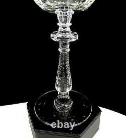 Pairpoint Cut Crystal Intaglio Floral Notched Faceted Stem 2 Pc 8 Wine Goblets