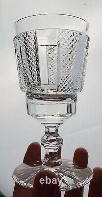 Pristine Pair Waterford Crystal Hibernia Cut Water Goblets Glasses Wine Irish