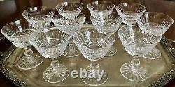 Qty 11, WATERFORD CRYSTAL TRAMORE 4 1/2 TALL CHAMPAGNE / SHERBET COUPES