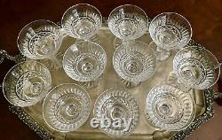 Qty 11, WATERFORD CRYSTAL TRAMORE 4 1/2 TALL CHAMPAGNE / SHERBET COUPES