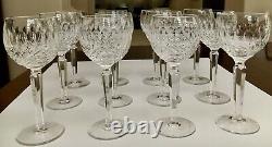 Qty 12, Waterford Crystal 7 1/2 COLLEEN TALL STEM HOCK WINE GOBLET Signed