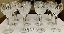 Qty 12, Waterford Crystal 7 1/2 COLLEEN TALL STEM HOCK WINE GOBLET Signed