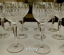 Qty 12, Waterford Crystal 7 1/2 COLLEEN TALL STEM HOCK WINE GOBLET Signed