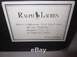 RALPH LAUREN Crystal Herringbone Wine Cooler in BOX SIGNED HEAVY EXCELLENT