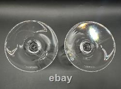 RARE Beautiful Pair of TIFFANY & CO. CRYSTAL Denise Wine Glasses Luxury MINT