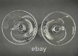 RARE Pair WATERFORD CRYSTAL Essentially Wave Red Wine Glasses/Water Goblets MINT