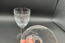 RARE Pair of WATERFORD CRYSTAL Colleen Tall Stem (Cut) Claret Wine Glasses, MINT
