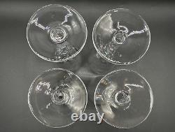 RARE Set of 4 ORREFORS Crystal Carina Claret Wine Glasses, 6 1/2'', Signed, MINT