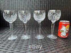RARE Set of 4 WATERFORD CRYSTAL Hock Wine GlassesGlengarriff, Maeve, Cheney, etc