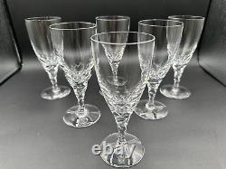 RARE Set of 6 ORREFORS Crystal Carina Claret Wine Glasses, 6 1/2'', Signed, MINT