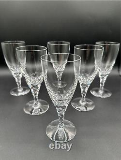 RARE Set of 6 ORREFORS Crystal Carina Claret Wine Glasses, 6 1/2'', Signed, MINT