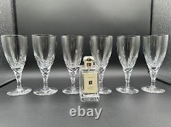 RARE Set of 6 ORREFORS Crystal Carina Claret Wine Glasses, 6 1/2'', Signed, MINT