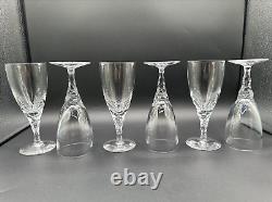 RARE Set of 6 ORREFORS Crystal Carina Claret Wine Glasses, 6 1/2'', Signed, MINT