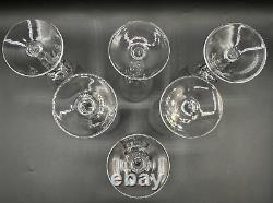 RARE Set of 6 ORREFORS Crystal Carina Claret Wine Glasses, 6 1/2'', Signed, MINT