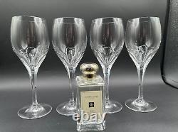 RARE Stunning Set of 4 TIFFANY & CO. CRYSTAL Denise Wine Glasses Luxury MINT