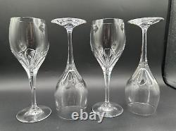 RARE Stunning Set of 4 TIFFANY & CO. CRYSTAL Denise Wine Glasses Luxury MINT