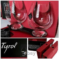 RIEDEL TYROL Crystal Pinot Noir Wine Glasses Half Sphere Heavy Base RARE Retired