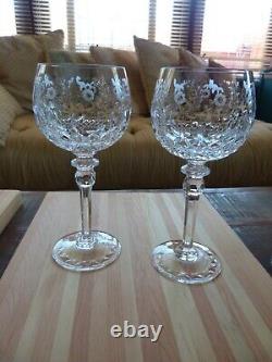 ROGASKA Crystal GALLIA Pattern Set of 2 Balloon Wine Goblets Glasses HTF Retired