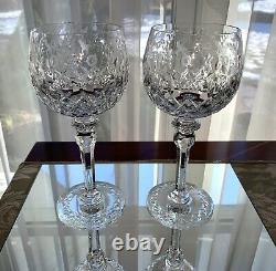 ROGASKA Crystal GALLIA Pattern Set of 2 Balloon Wine Goblets Glasses HTF Retired