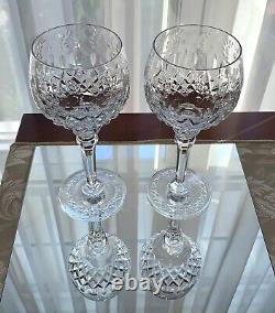 ROGASKA Crystal GALLIA Pattern Set of 2 Balloon Wine Goblets Glasses HTF Retired