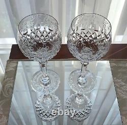 ROGASKA Crystal GALLIA Pattern Set of 2 Balloon Wine Goblets Glasses HTF Retired