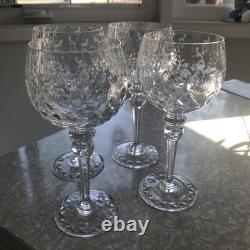 ROGASKA GALLIA WINE BALLOON GLASS, Cut &Etched Crystal, 8 1/2, 12 OZ, SLOVENIA