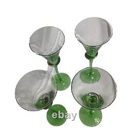 ROSENTHAL CRYSTAL Tulip Pedestal Wine Goblets Glasses Double Stem Set Of 4 NWOT