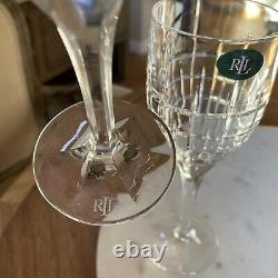 Ralph Lauren Cocktail Party Set Of 2 Crystal Glasses Wine Water Goblet NEW