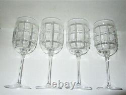 Ralph Lauren Crystal 4'FOSTER' Cut Wine Goblets or Water Glasses 9.25 HTF Mint