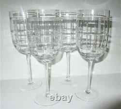 Ralph Lauren Crystal 4'FOSTER' Cut Wine Goblets or Water Glasses 9.25 HTF Mint