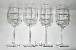 Ralph Lauren Crystal 4'FOSTER' Cut Wine Goblets or Water Glasses 9.25 HTF Mint