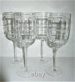 Ralph Lauren Crystal 4'FOSTER' Cut Wine Goblets or Water Glasses 9.25 HTF Mint