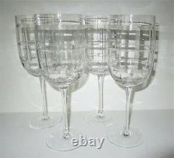 Ralph Lauren Crystal 4'FOSTER' Cut Wine Goblets or Water Glasses 9.25 HTF Mint